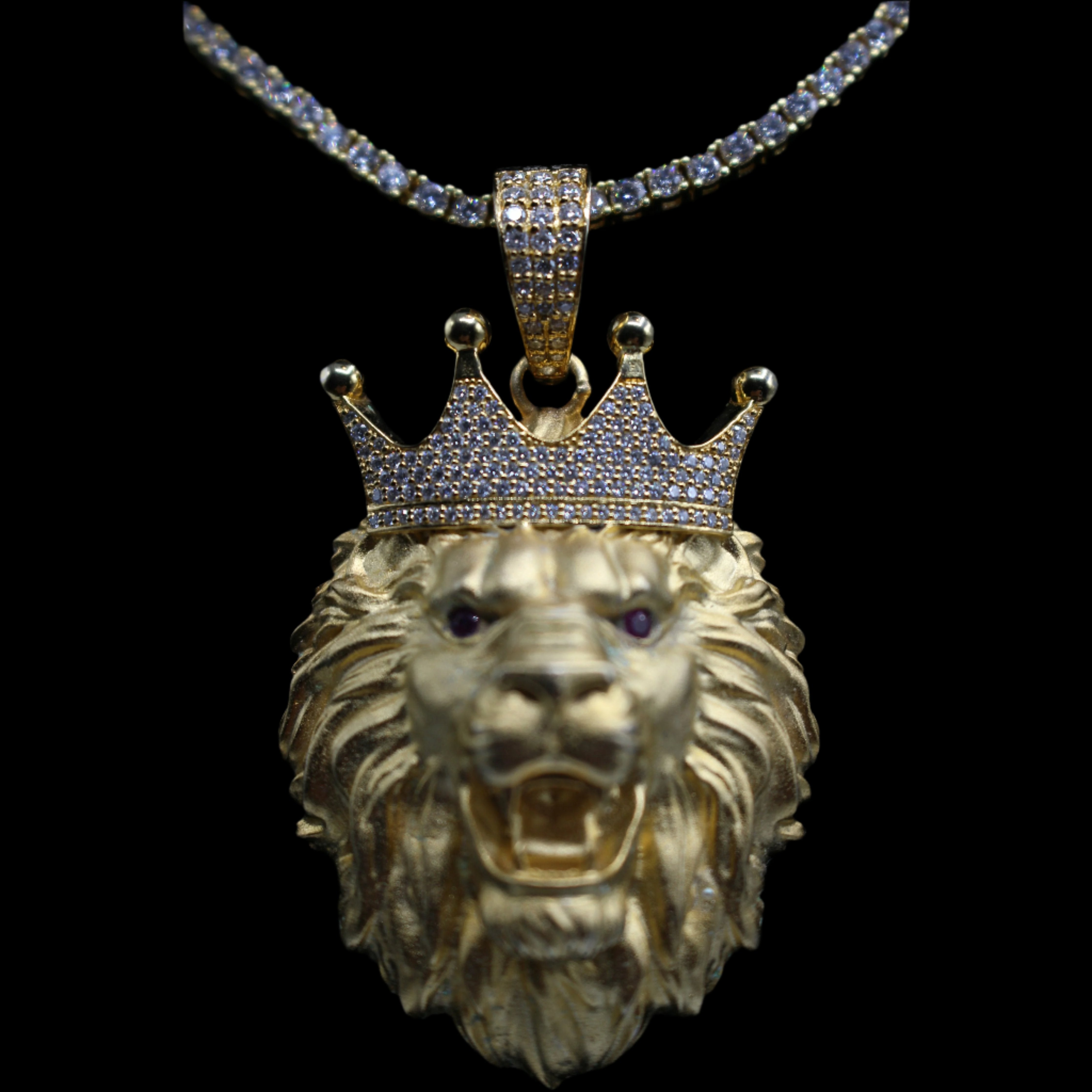 Moissanite Matte Lion Pendant